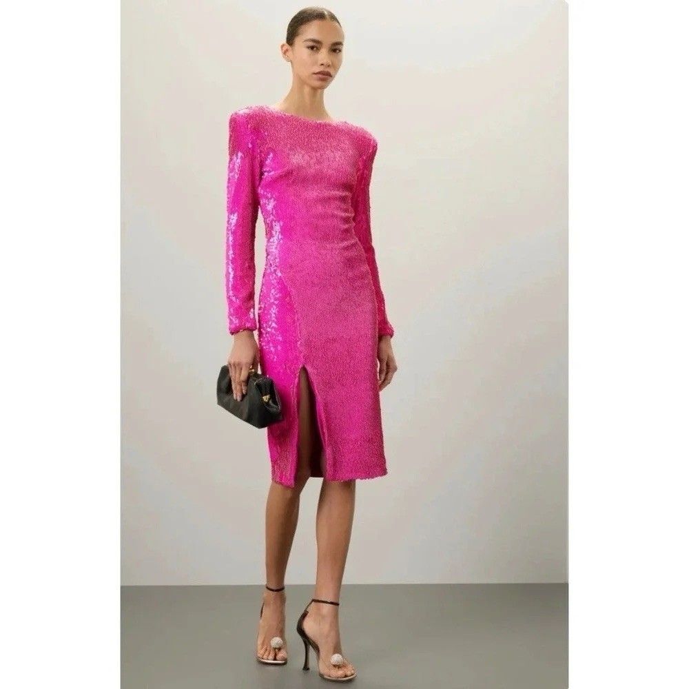 Dress The Population Pink Natalie Sequin Sheath Size XS